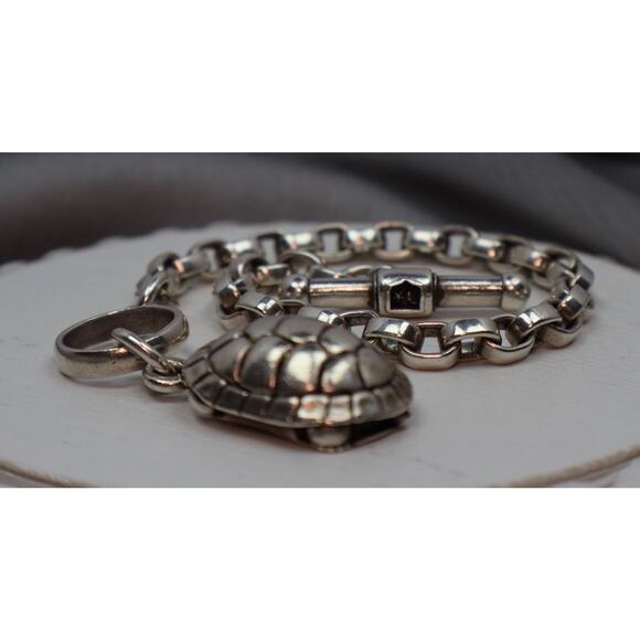 Barry Kieselstein Cord 925 Turtle Toggle Charm Bracelet 44.87G / 8in / 5.5mm - Picture 4 of 8